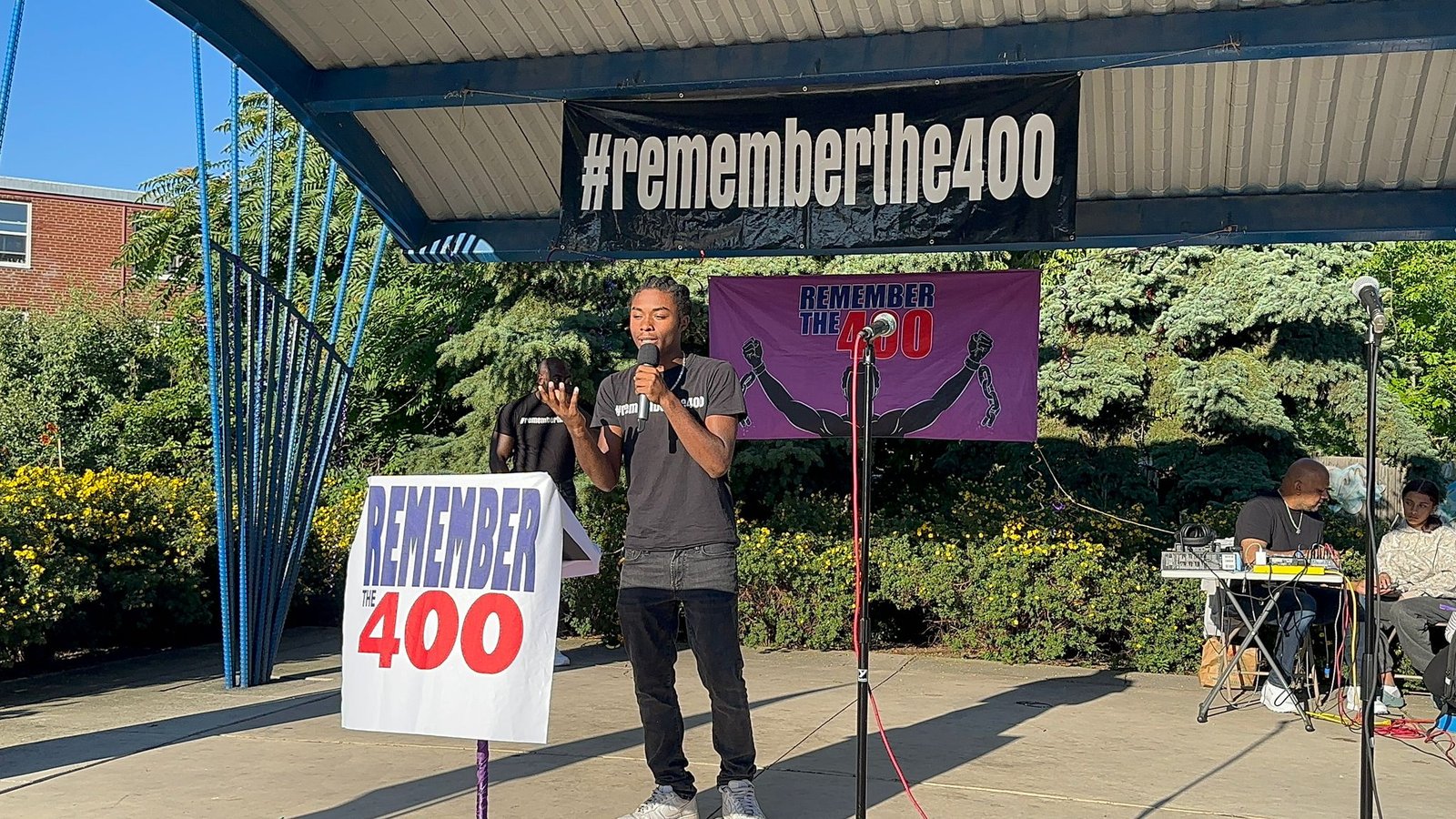 Youth speaker at a Remember The 400 community event